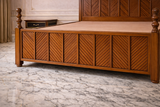 Luxury walnut solid wood king size bed modern classic design