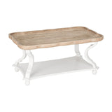 Farmhouse wooden center table with shelf