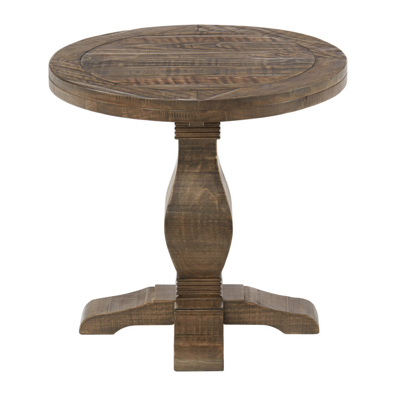 Premium round end table made from solid teak wood