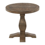 Premium round end table made from solid teak wood
