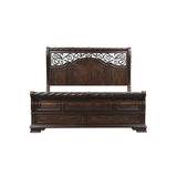 Luxury traditional wooden bed frame with scrollwork