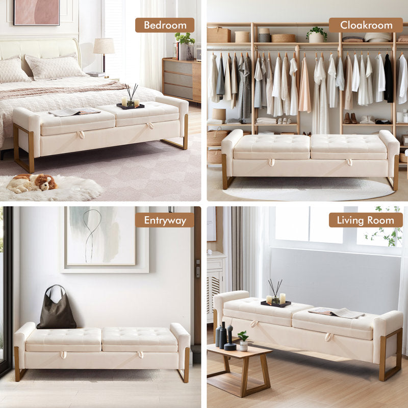 upholstered wooden bench modern design