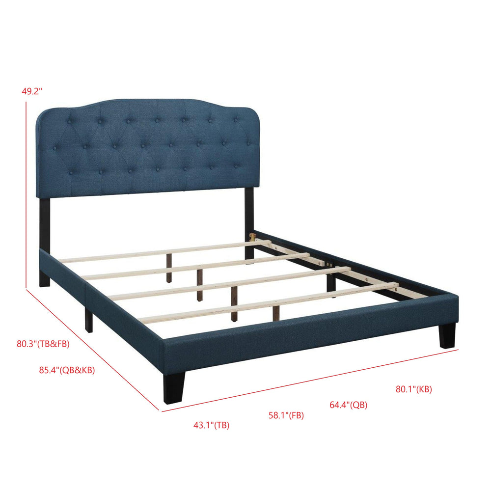 contemporary blue platform bed design