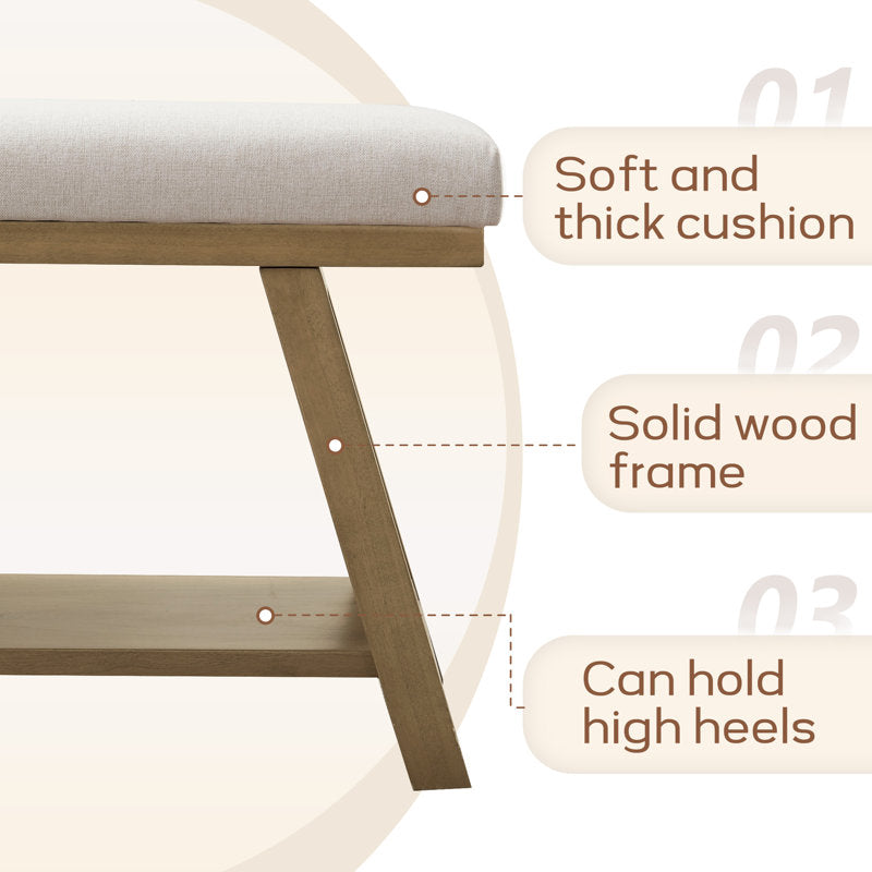 dining bench teak wood upholstered