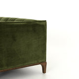 Premium velvet upholstered teak wood sofa