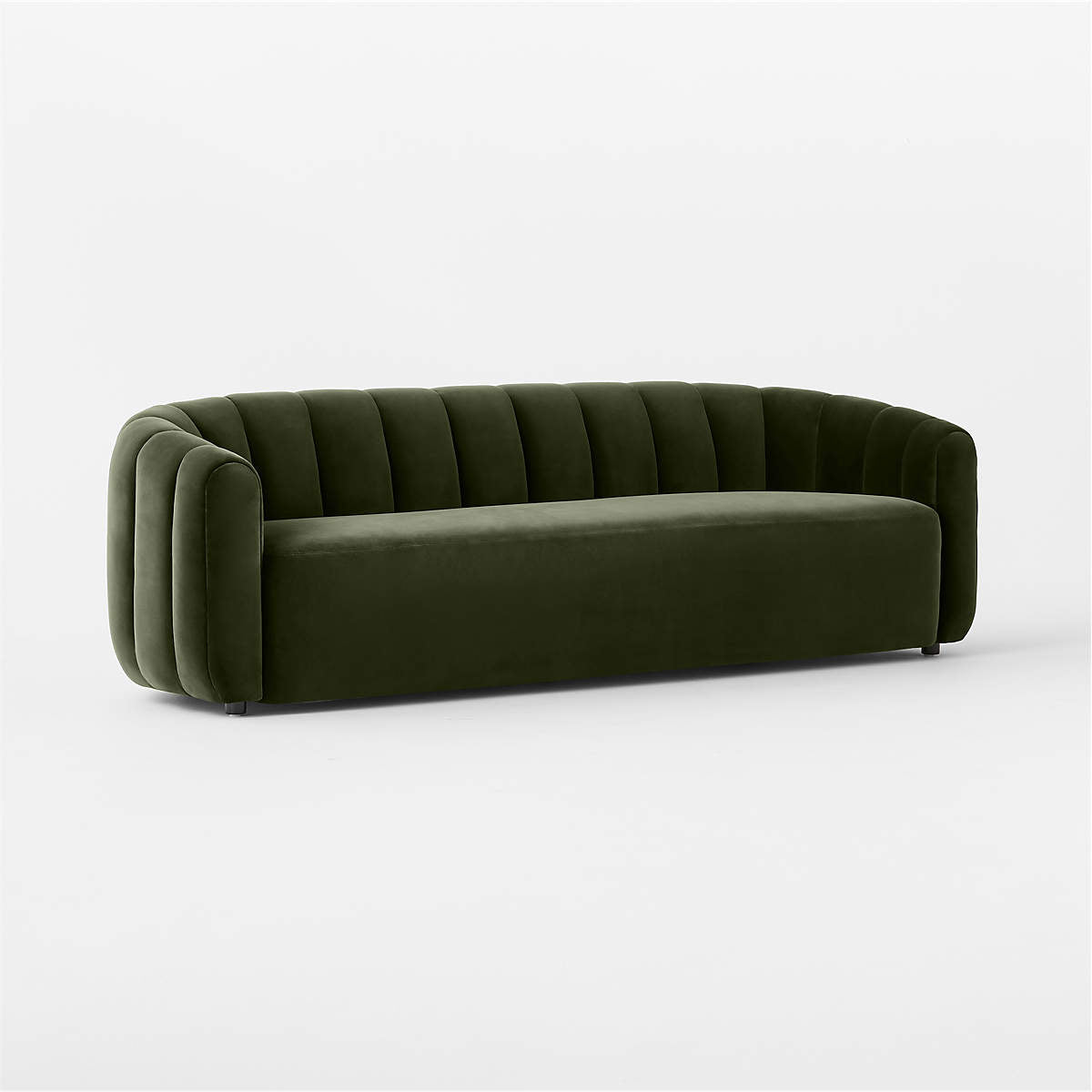 Modern green 3 seater velvet sofa for living room