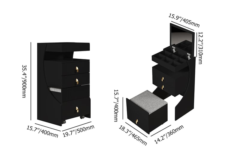 Premium vanity desk with mirror and storage compartments