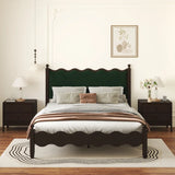 Luxury bedroom furniture wooden wave bed