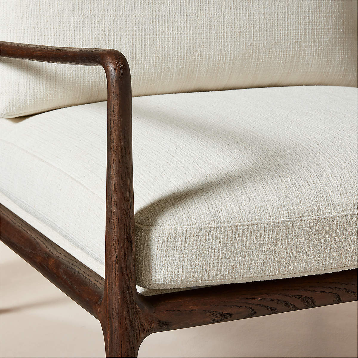 Elegant teak wood single seater lounge chair