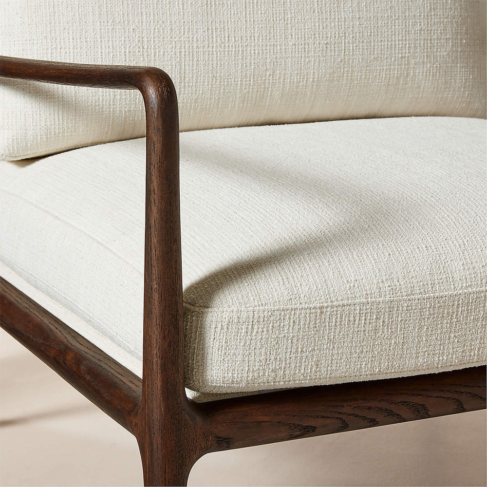 Elegant teak wood single seater lounge chair