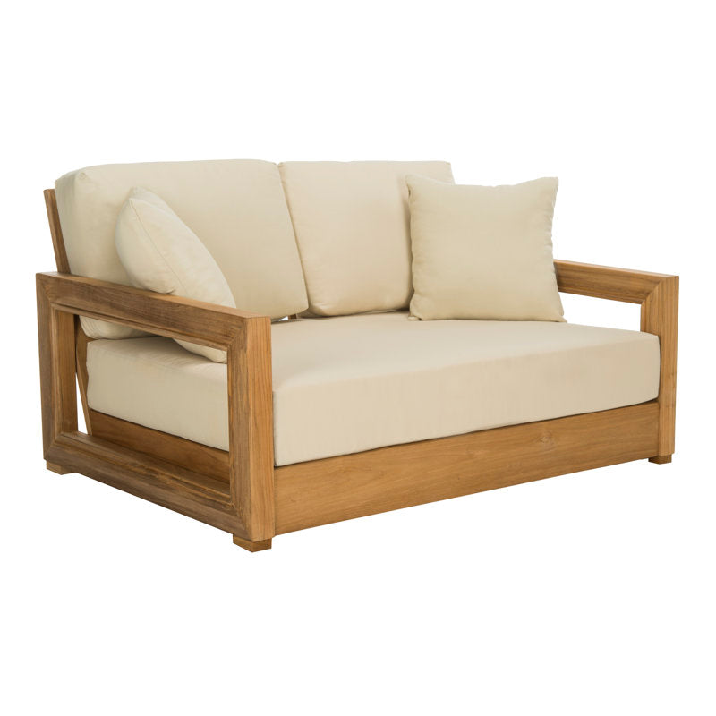 Wooden outdoor sofa set with cushions