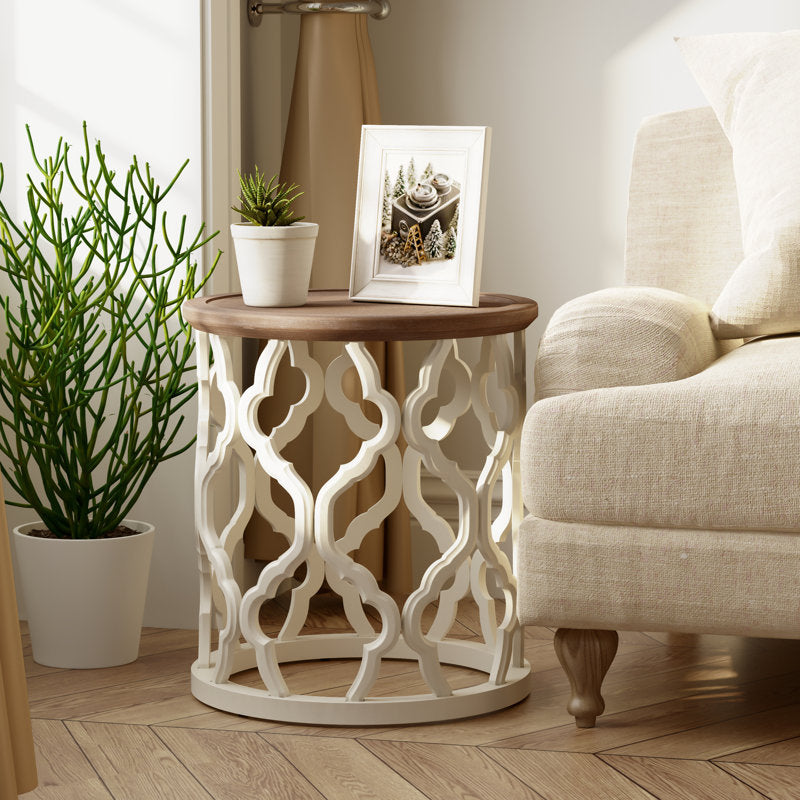 Modern handcrafted teak wood accent table