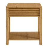 Premium teak side table with open shelf