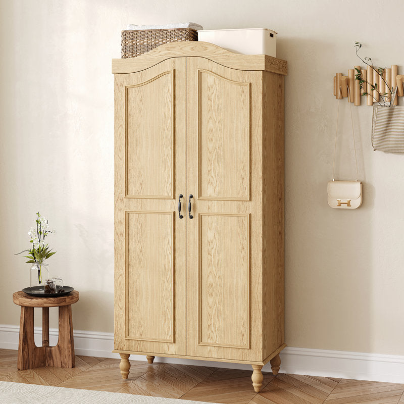 Premium teak wardrobe with carved design