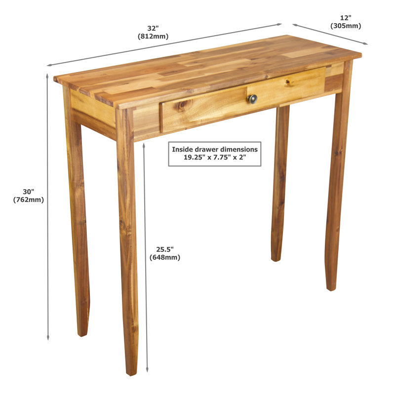 Modern solid teak wood entryway table
