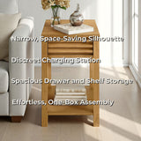 Modern teak wood end table for living room