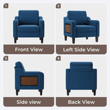 Modern blue single-seater chair for living room