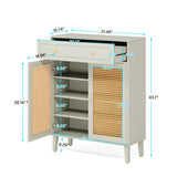 Modern teak wood shoe storage cabinet