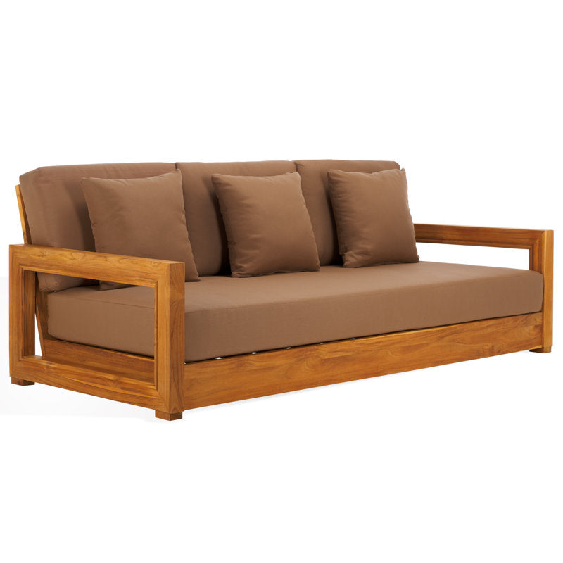 Teak wood sofa set with premium finish

