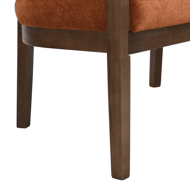 Luxury Teak Wood 2 Seater Sofa Chair with Boucle Fabric Upholstery & Cane Back | Designer Wooden Sofa