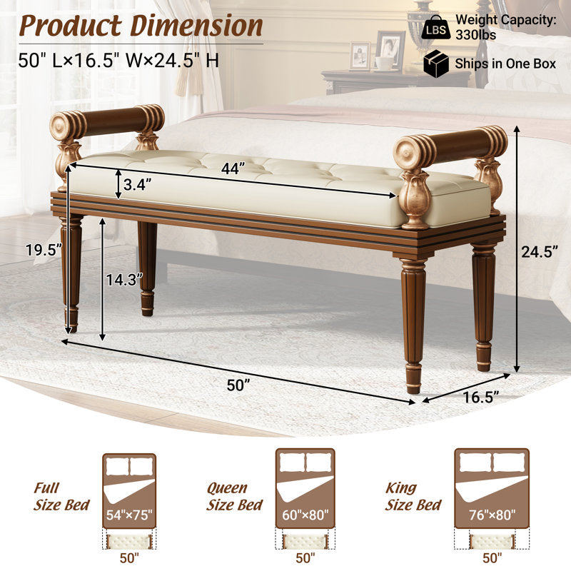 Sky Rise Decor solid teak wood bench