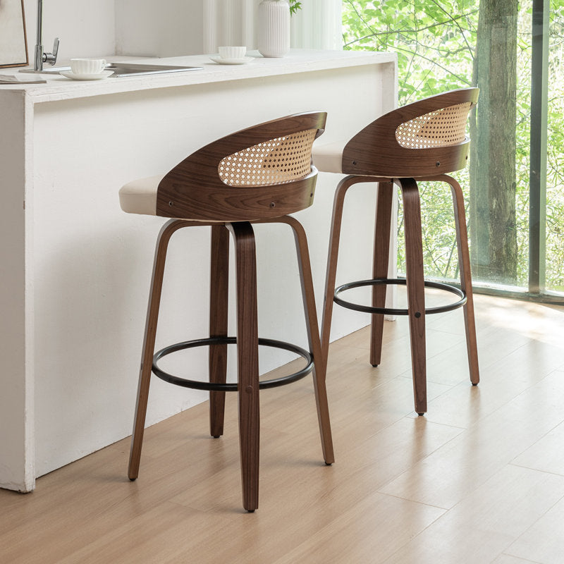 Designer teak wood bar stool for modern interiors
