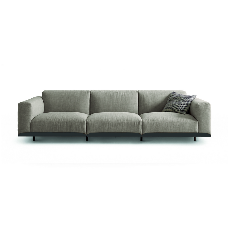 Neutral tone fabric sofa interior setup