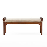 Wooden bench for bedroom with seating cushion