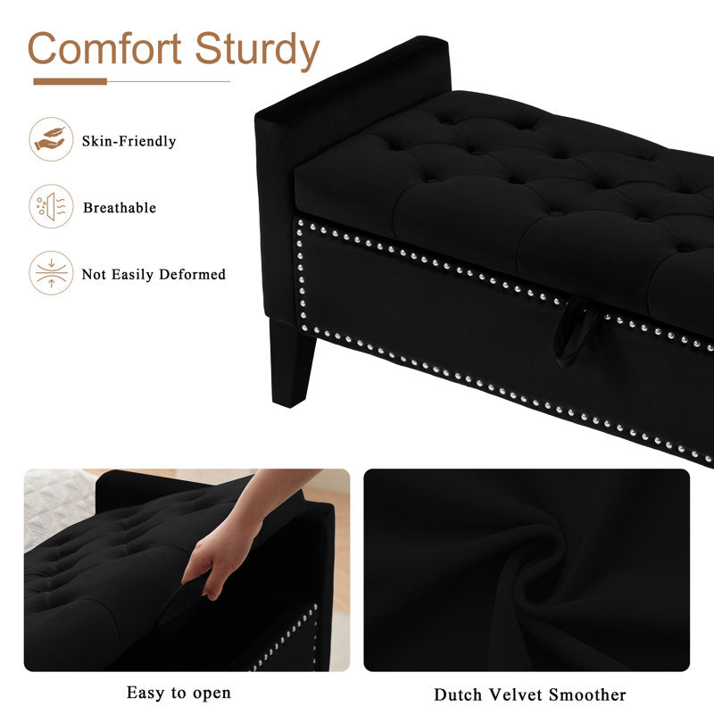 Luxury end of bed bench with armrests