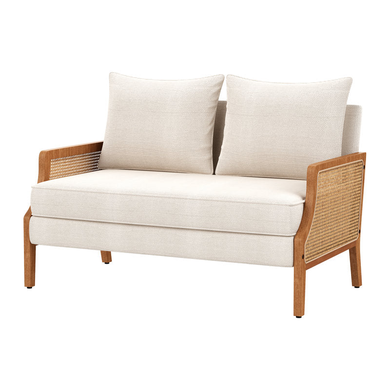 Luxury handcrafted teak wood loveseat sofa