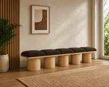 Modern teak wood capsule bench