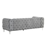 Modern luxury tufted sofa crafted from solid teak wood