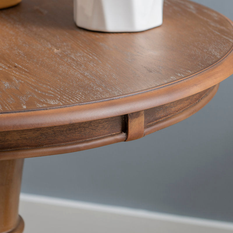 Handcrafted walnut finish teak wood occasional table