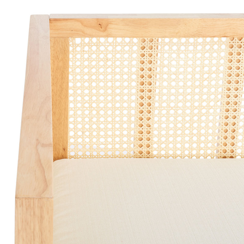 Teak Wood Cane Sofa – Modern Rattan Daybed Bench (3 Seater)