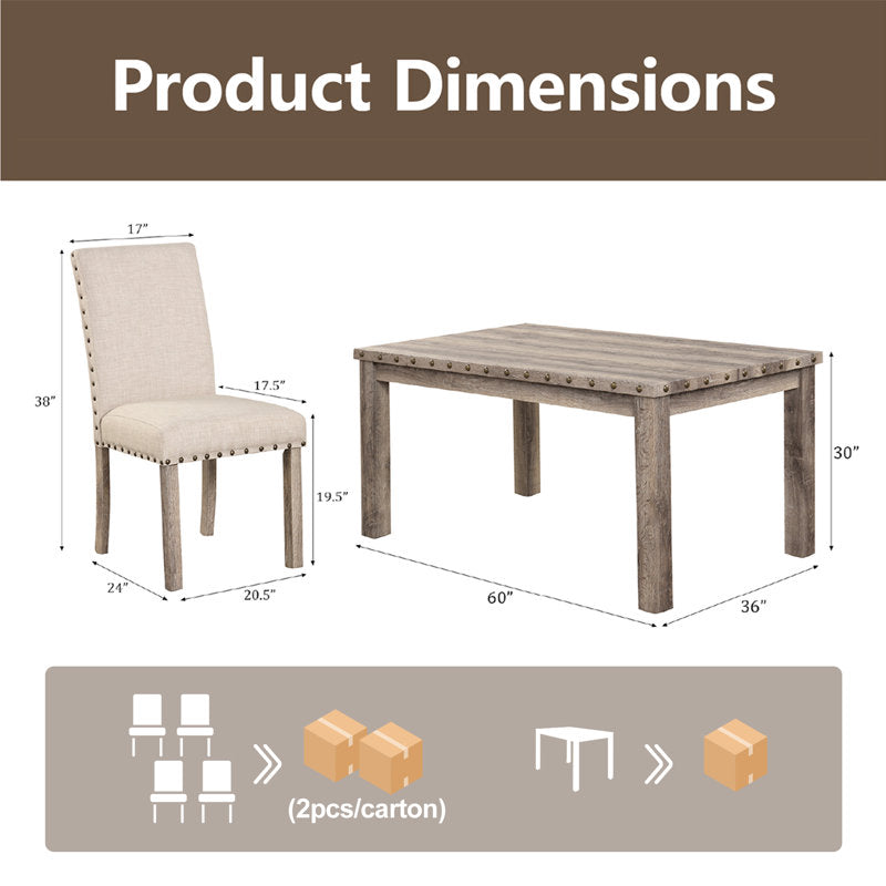 Luxury teak wood dining table with cream fabric chairs