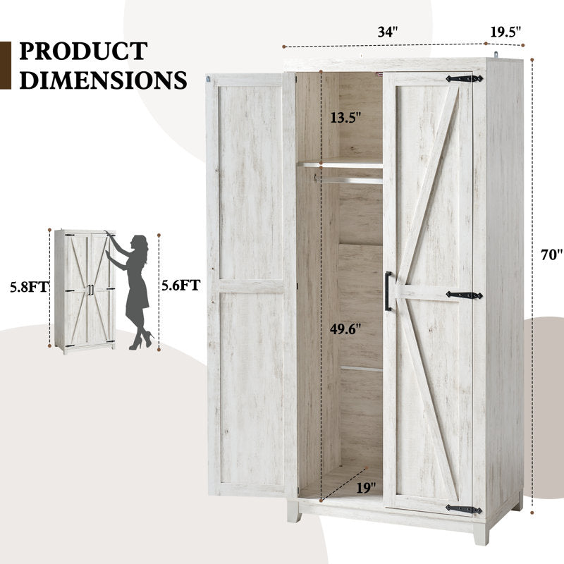 Bedroom wardrobe with barn style doors
