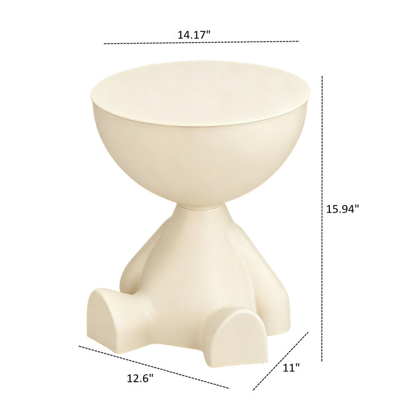 Designer bedroom side table with round top and pedestal base