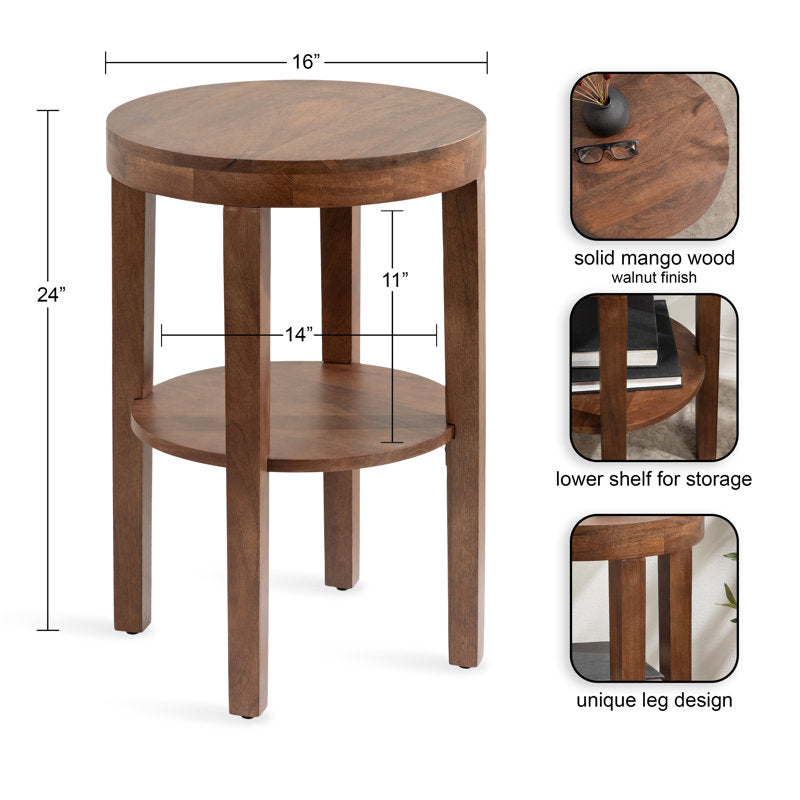 Teak wood sofa side table
