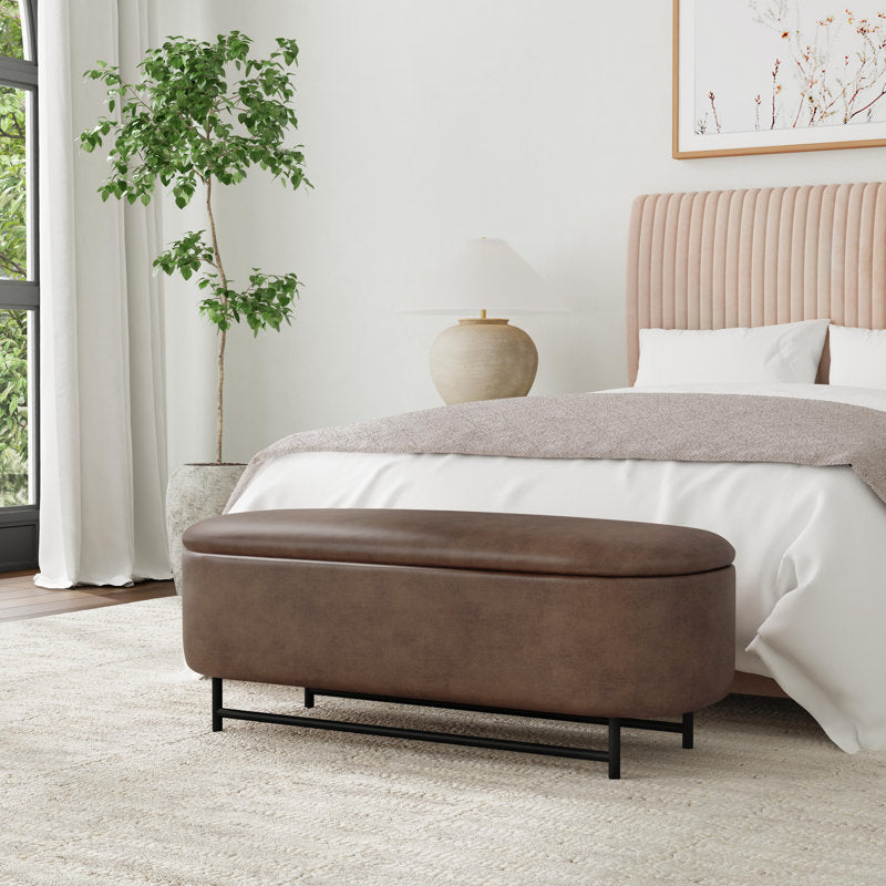 Luxury ottoman bench with cushioned seating and storage