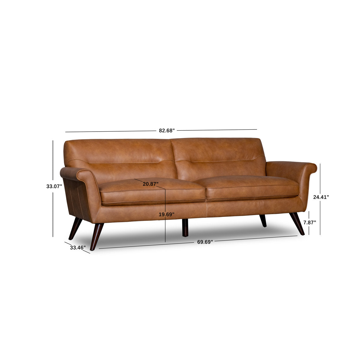 Solid wood frame leather couch set