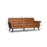 Solid wood frame leather couch set