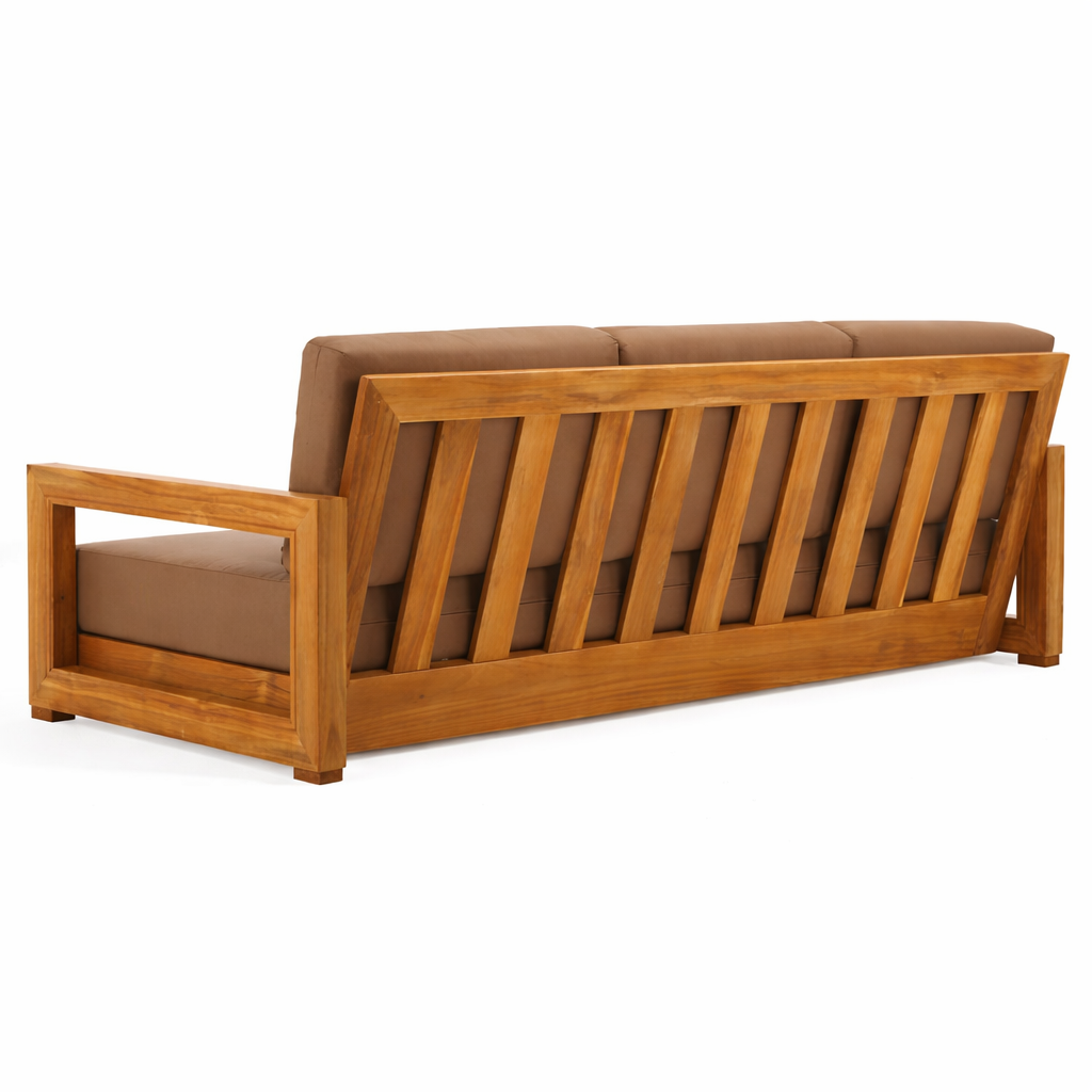 Minimalist teak wood couch design
