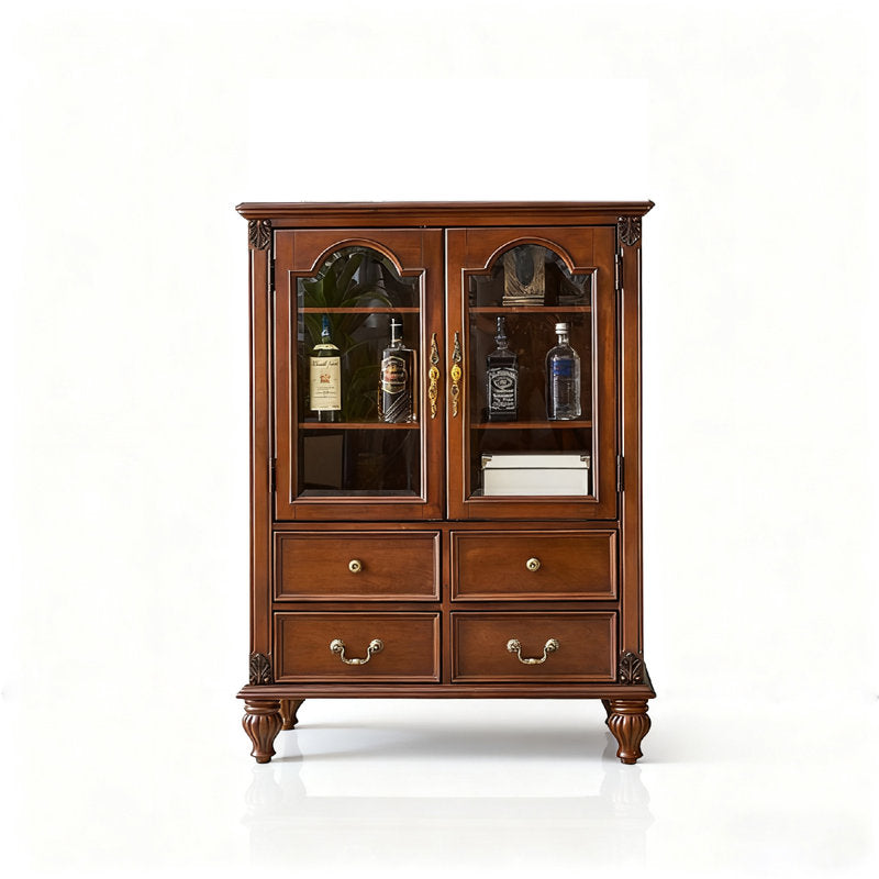 Traditional wooden crockery cabinet made from teak wood
