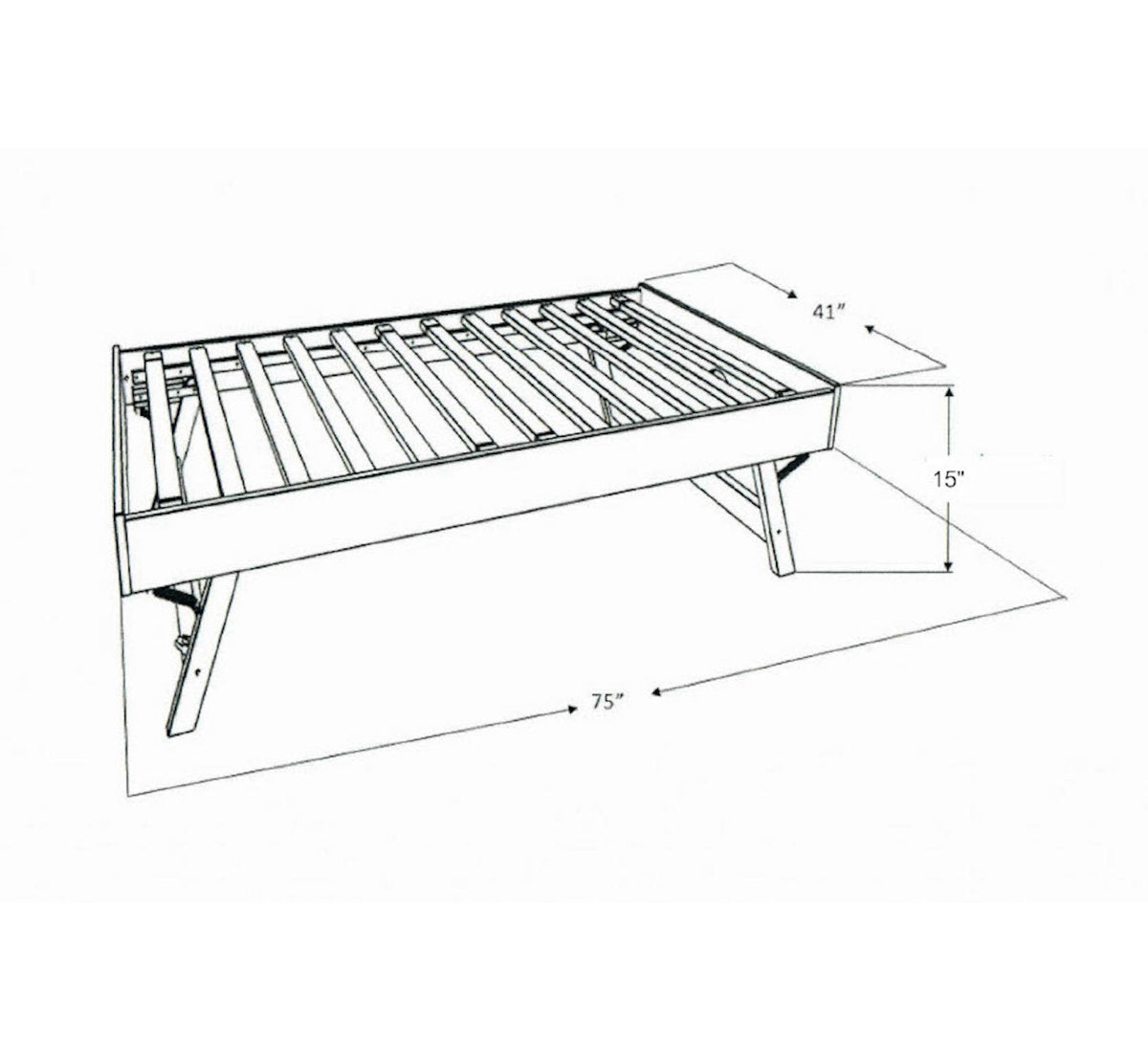 Wooden daybed with upholstered mattress