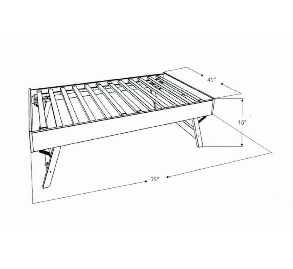 Wooden daybed with upholstered mattress