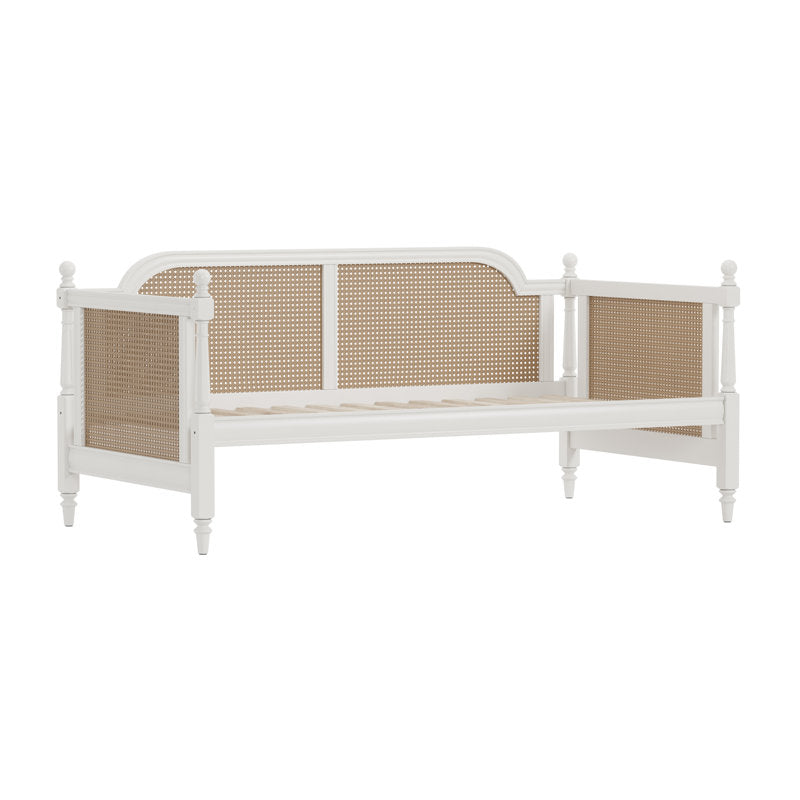Premium white wooden daybed with cane sides
