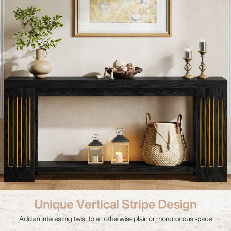 Stylish black wooden console table for entryway decoration