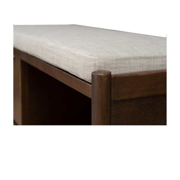 Scandinavian style teak wood entryway bench