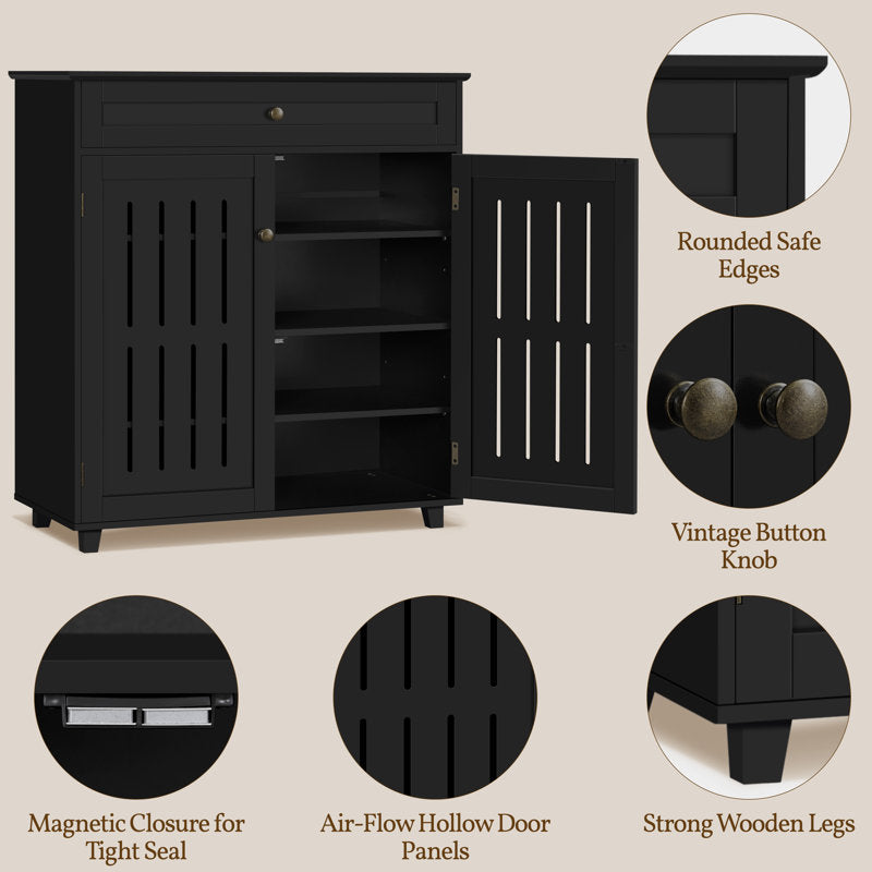 Contemporary shoe cabinet for hallway storage and organization
