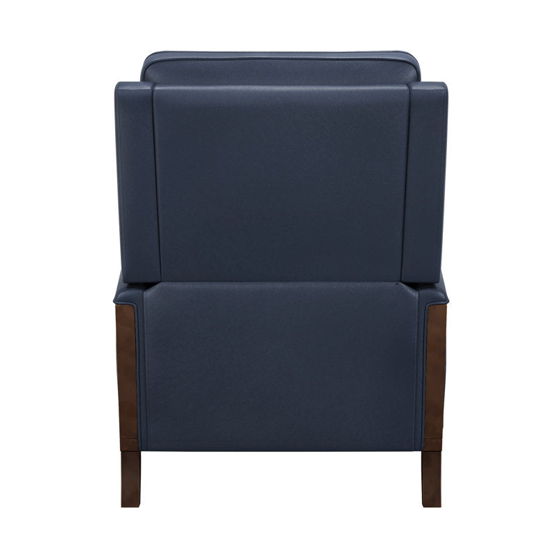 Premium teak wood lounge chairs with blue upholstery